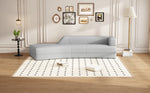 Walker Edison | Boucle Curved Chaise Lounge Modern 109" Sofa Thumbnail