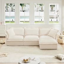 Cloud Deep-Seated Chenille Sectional Sofa with Removable Covers