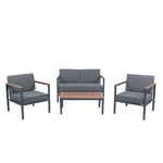 Walker Edison | 4 Piece Outdoor Sofa Chat Set Thumbnail