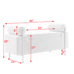 Walker Edison | Minimalist Upholstered Linen Storage Bench Thumbnail