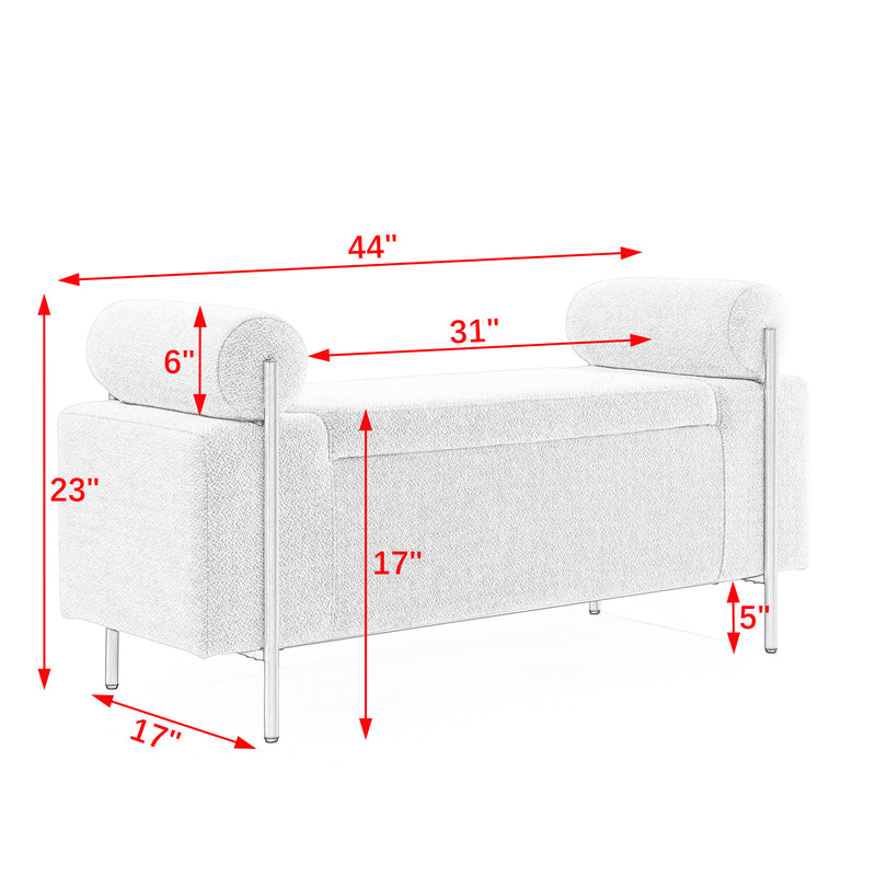 Walker Edison | Minimalist Upholstered Linen Storage Bench