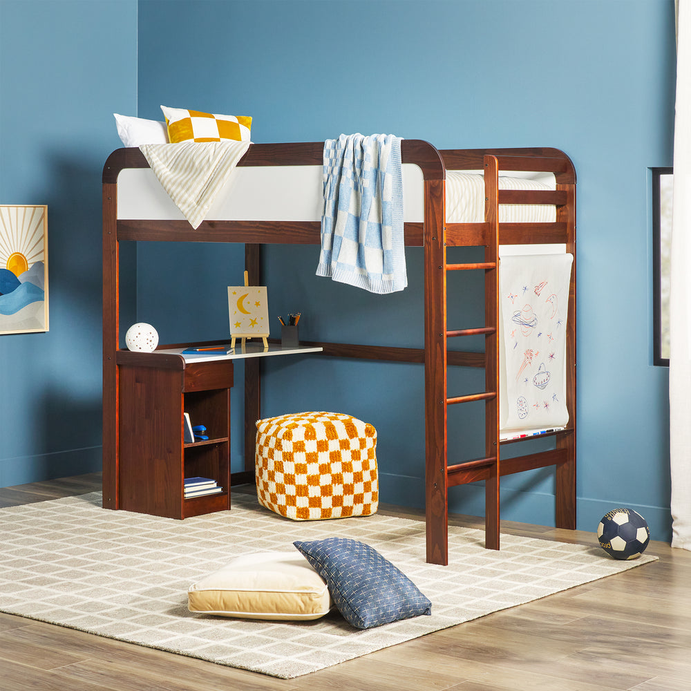 Adyn Contemporary Twin Loft Bunk Bed with Desk – Walker Edison