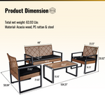 Walker Edison | Outdoor Wicker 4-Piece Patio Furniture Set Thumbnail