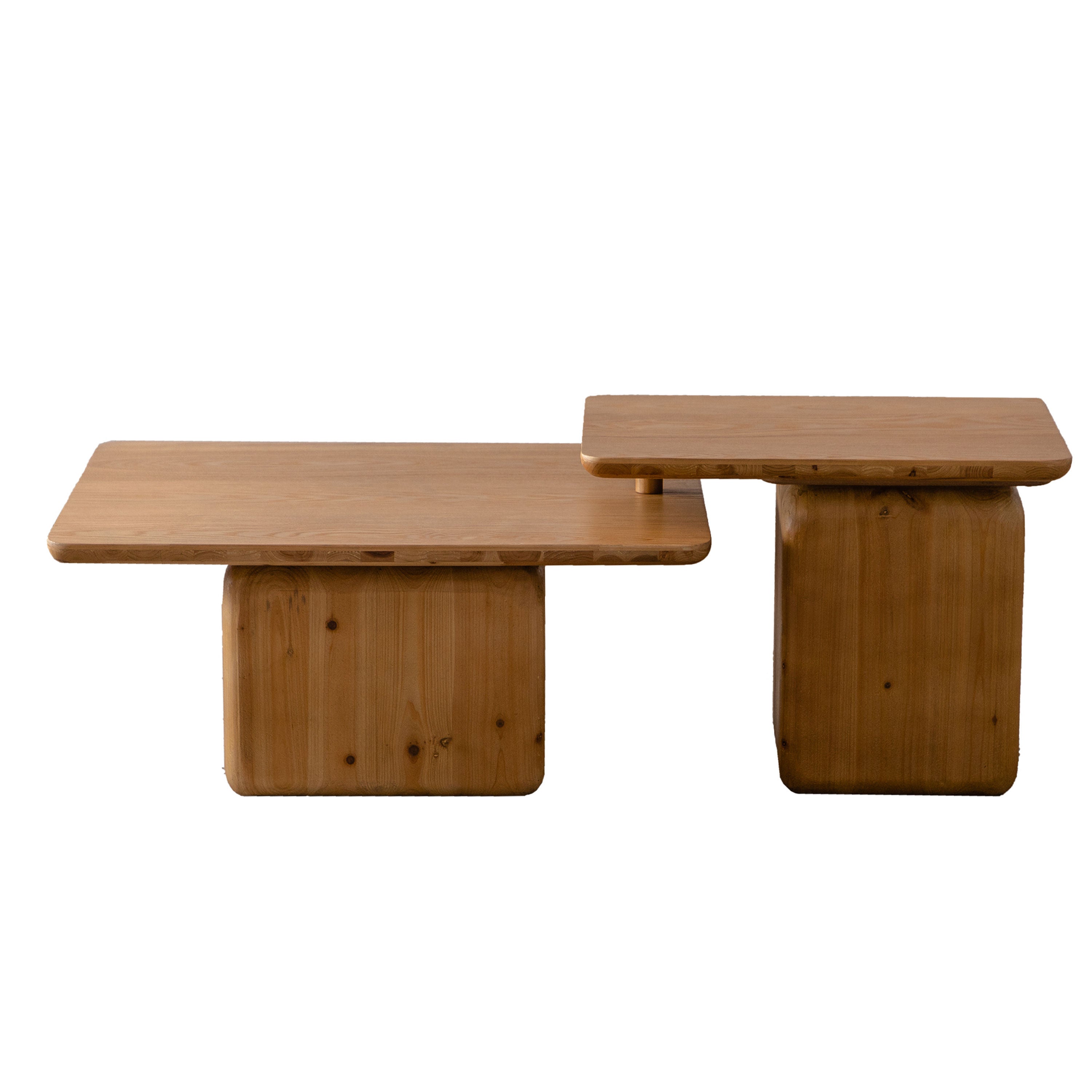 Walker Edison | Vintage Style Square Coffee Table Set of 2
