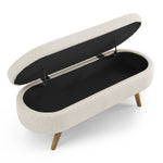 Walker Edison | Ottoman Oval Storage Bench Thumbnail