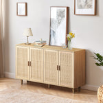 Walker Edison | Modern 4-Door Rattan Storage Sideboard TV Stand Thumbnail