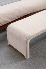 Walker Edison | Boucle Ottoman Footstool Bench Thumbnail