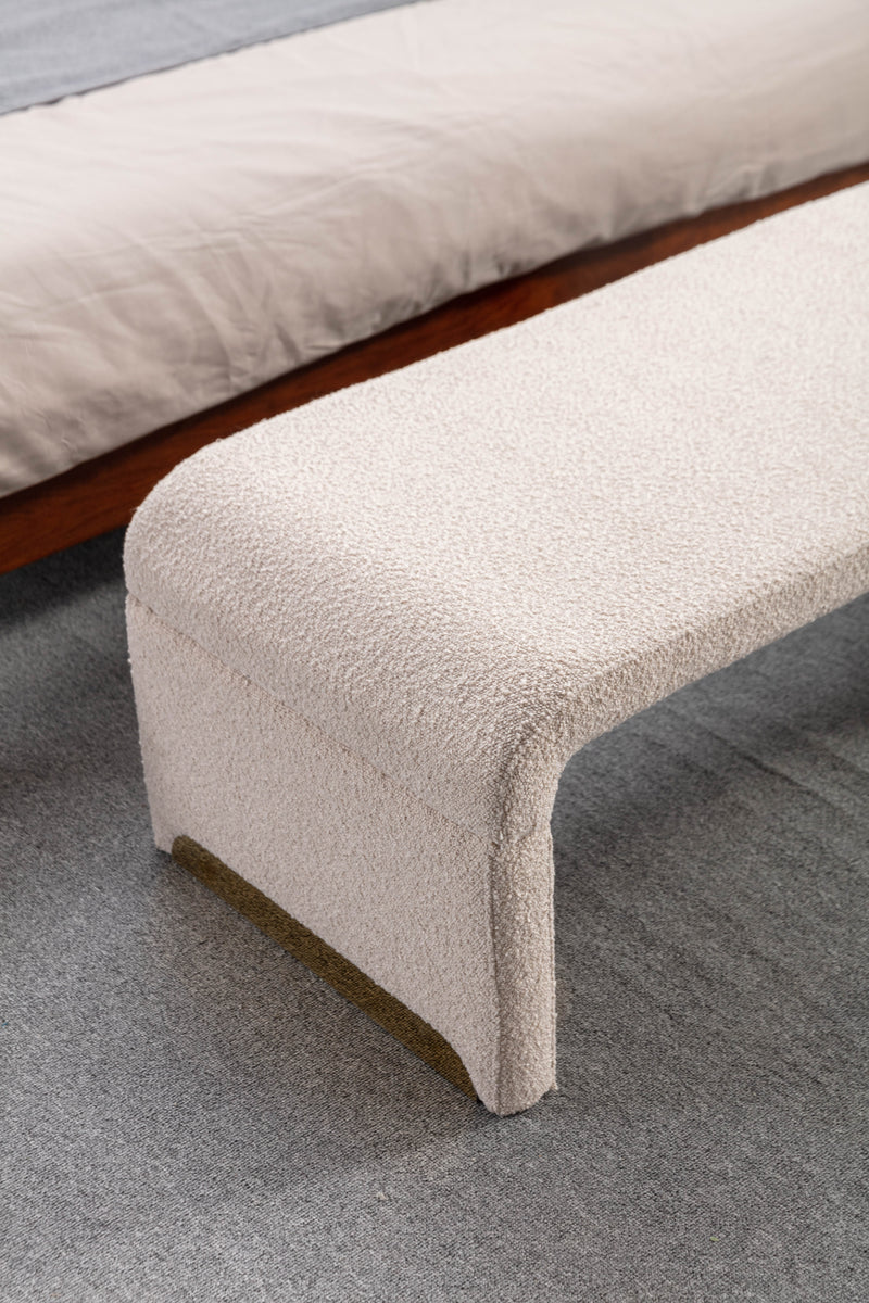 Walker Edison | Boucle Ottoman Footstool Bench