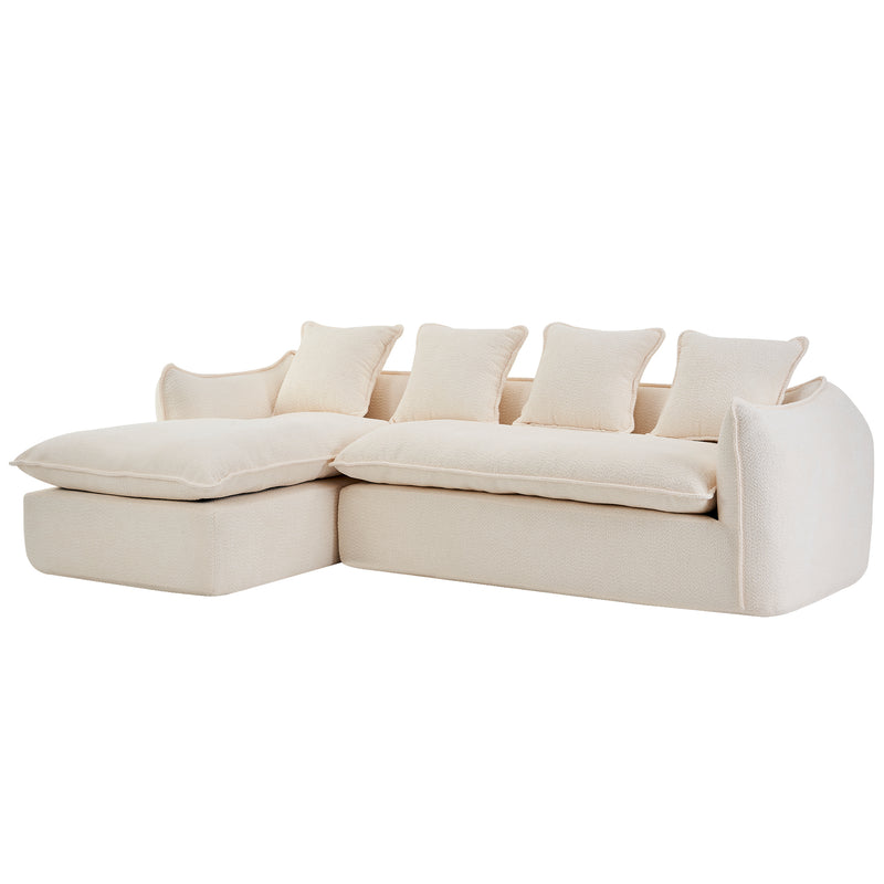 Walker Edison | Boucle Cloud 3 Seater Sectional Couch