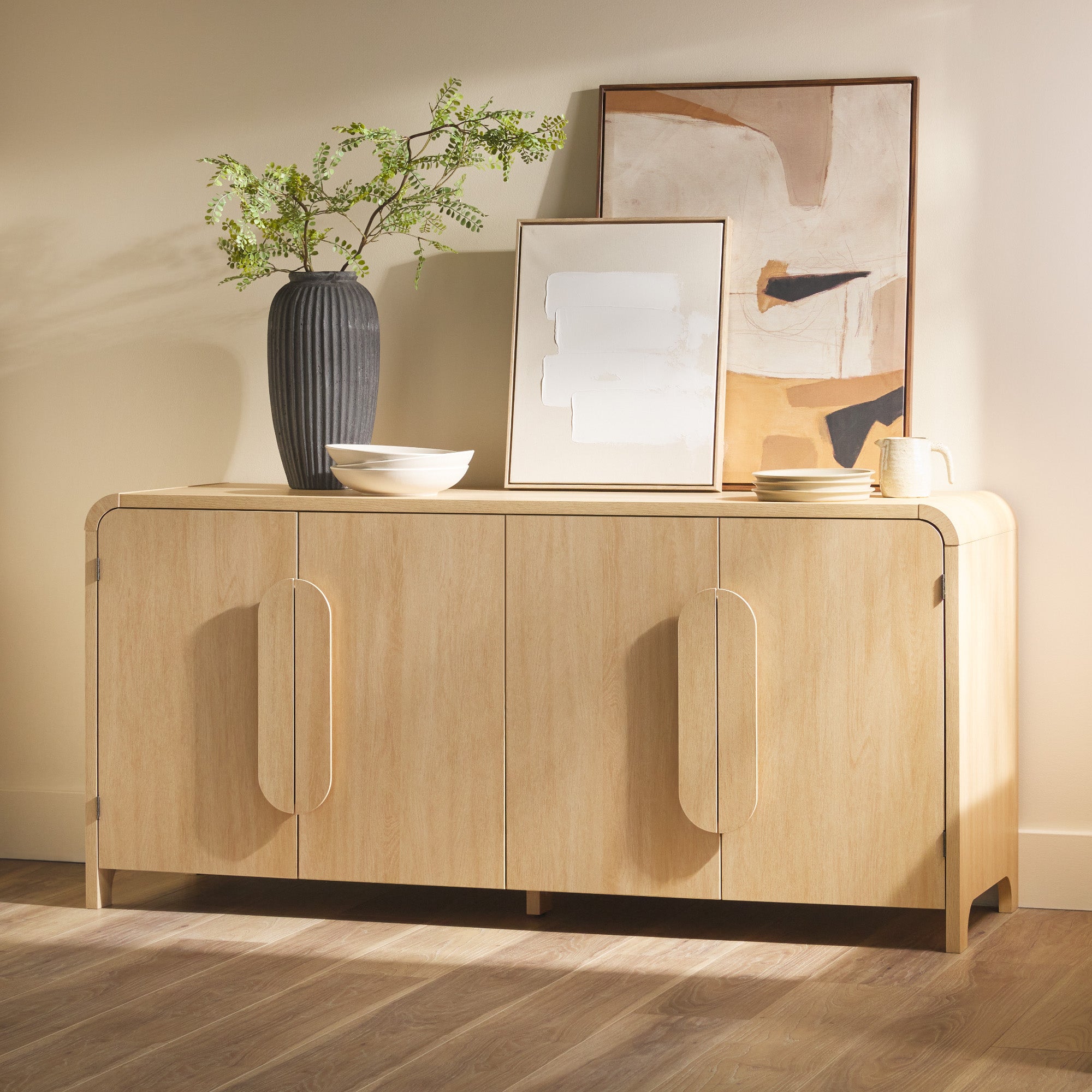 Side Board Rounded Chantelle Modern Curved Buffet Sideboard and TV Stand – Walker Edison