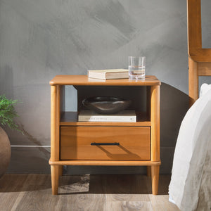 Transitional Spindle-Leg 1-Drawer Nightstand