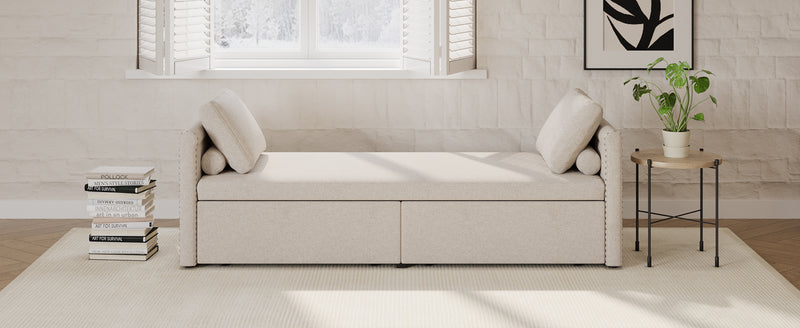 Walker Edison | Modern Chaise Lounger Storage Bench