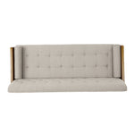 Walker Edison | Linen Aidan Sofa with Wood Accents Thumbnail