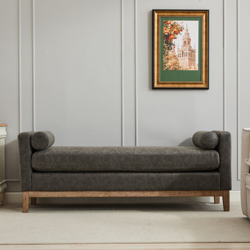 Walker Edison | Faux Leather Bench