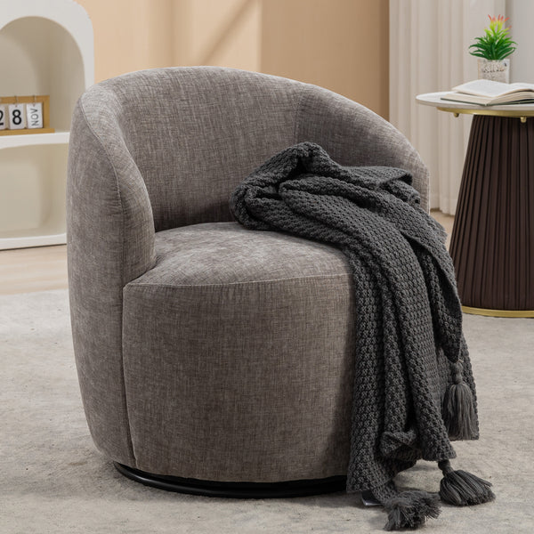 Walker Edison | Chenille Swivel Accent Barrel Chair