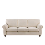 Walker Edison | Chenille Country Rustic 3 Seater Sofa Thumbnail