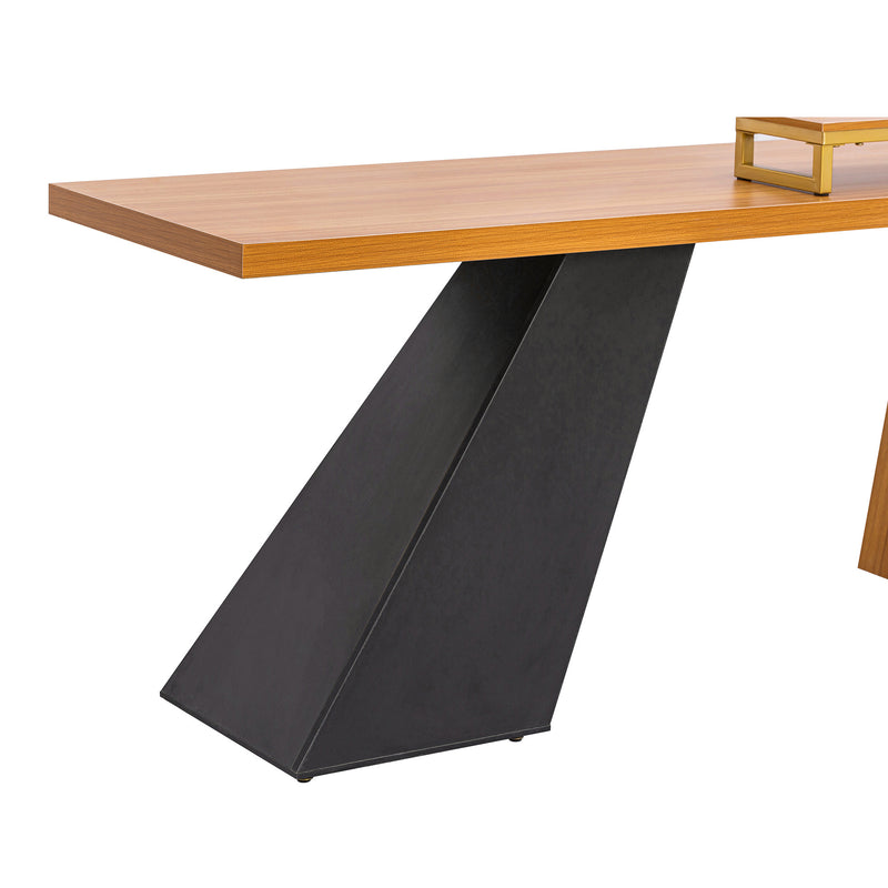 Walker Edison | Modern Wooden 63" Writing Desk with Monitor Stand