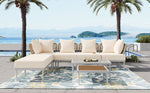 Walker Edison | Outdoor 8-Piece Sectional Sofa Set Thumbnail