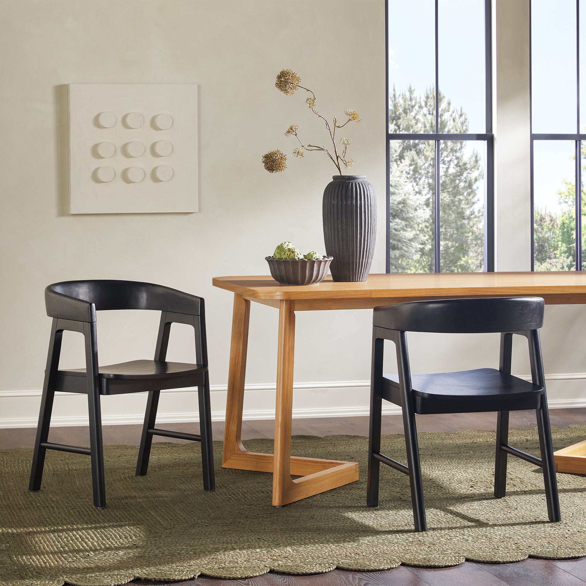 Ezra Modern Solid Wood Rounded Back Dining Chair (Set of 2) – Walker Edison