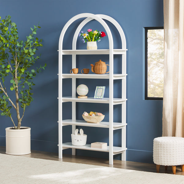 Zoey Modern Arched Wood Storage Bookcase – Walker Edison