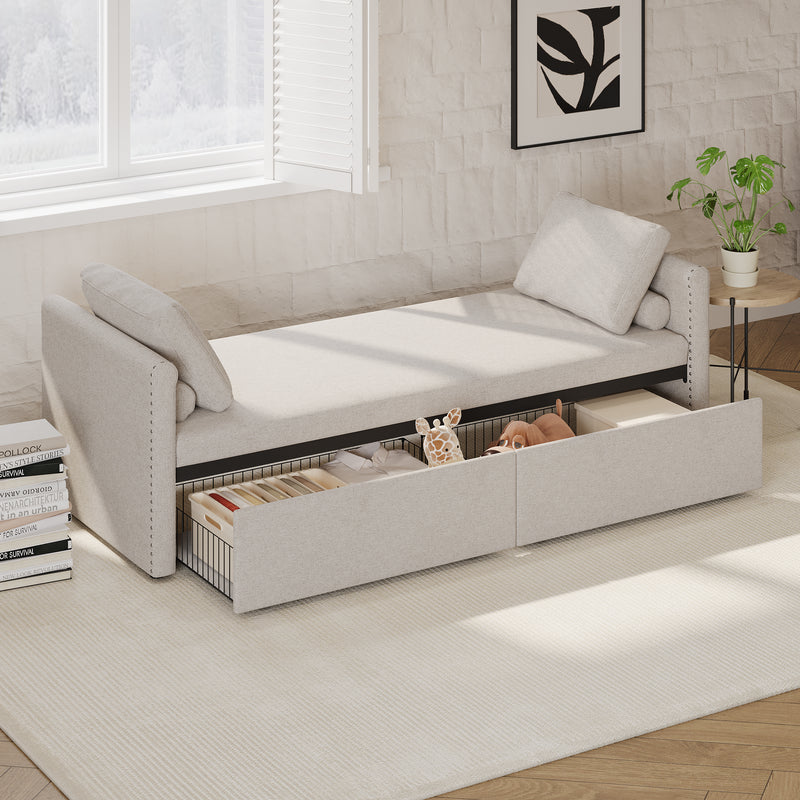 Walker Edison | Modern Chaise Lounger Storage Bench