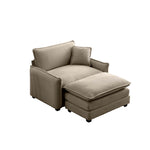 Walker Edison | Cloud Deep Sofa Chair With Ottoman Thumbnail