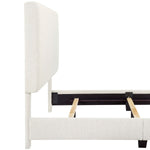 Walker Edison | King Size White Boucle Upholstered Platform Bed Thumbnail