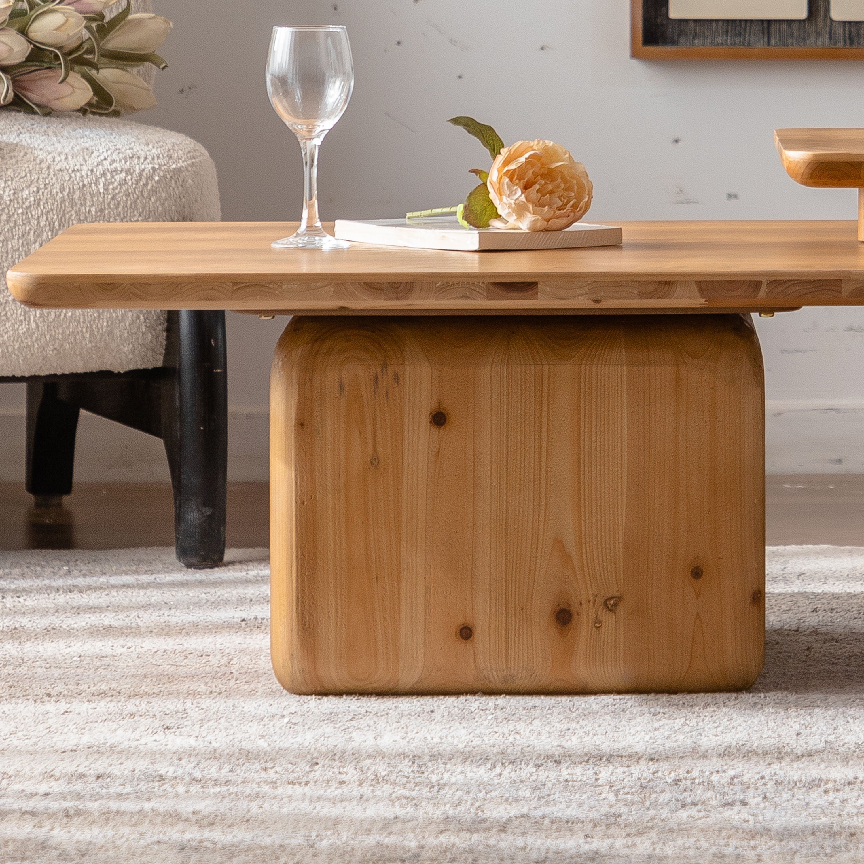 Walker Edison | Vintage Style Square Coffee Table Set of 2
