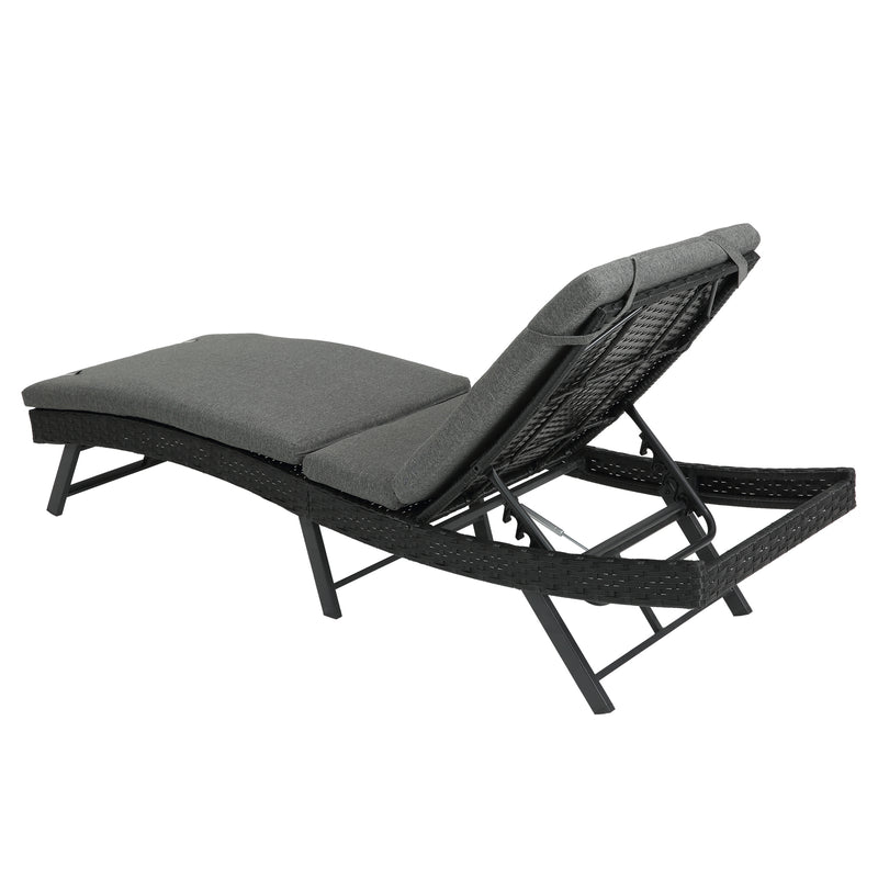 Walker Edison | Outdoor Wicker Lounge Adjustable Chair