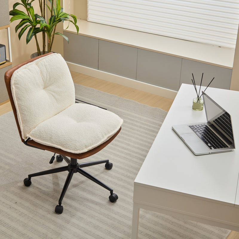 Walker Edison | Oversize Criss-Cross Desk Chair with Wheels