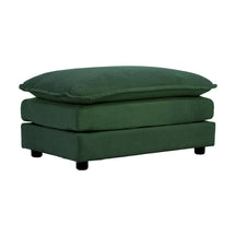 Chenille Green Ottoman