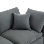 Walker Edison | Grey Cloud Pillow Top Sectional Sofa with Ottoman Thumbnail