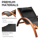 Walker Edison | Mesh Outdoor Chaise Wood Lounge Chair with Pillow Thumbnail