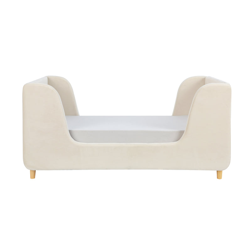 Walker Edison | Bodhi Upholstered Toddler Bed in Almond