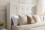 Walker Edison | Traditional Peyton Upholstered 54" High Headboard King Bed Thumbnail