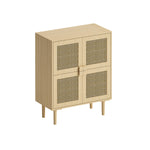 Walker Edison | Rattan Mesh Entryway Storage Accent Cabinet Thumbnail