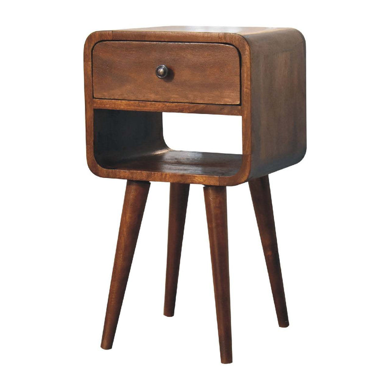 Walker Edison | Mini Chestnut Curve Side Table