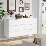 Walker Edison | Modern White 6 Drawers Bedroom Dresser Thumbnail