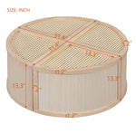 Walker Edison | Modular Round to Square Rattan Coffee Table Thumbnail