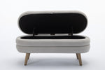 Walker Edison | Grey Velvet Storage Bench Thumbnail