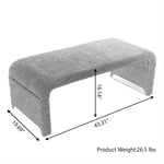 Walker Edison | Boucle Ottoman Footstool Bench Thumbnail