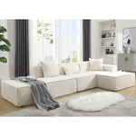 Walker Edison | Minimalist Terry Modular Couch with Right L-shaped Sectional Thumbnail