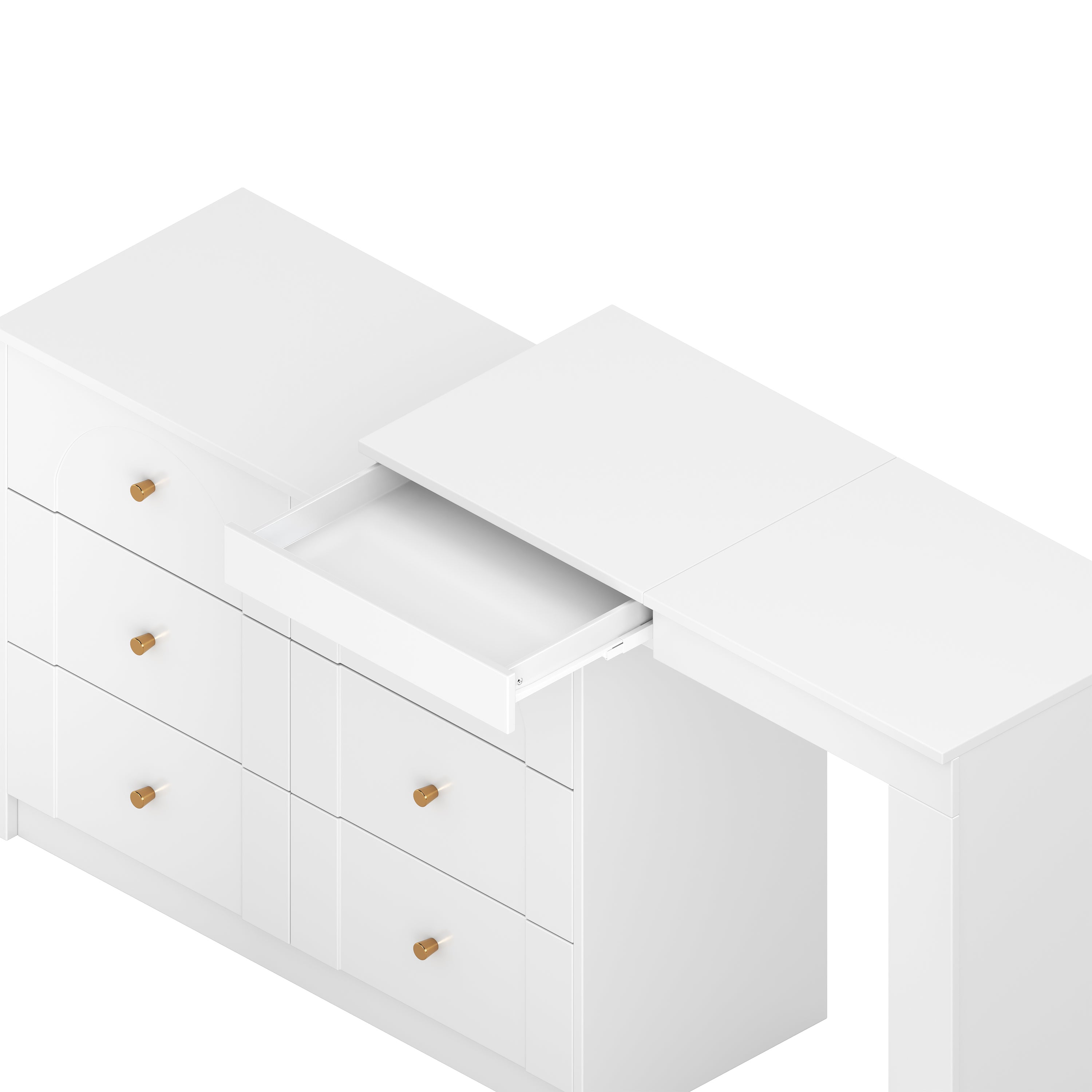 White Multi-Functional Vanity Desk with Mirror