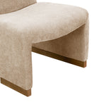 Walker Edison | Chenille Upholstered Armless Chair with Wood Legs Thumbnail