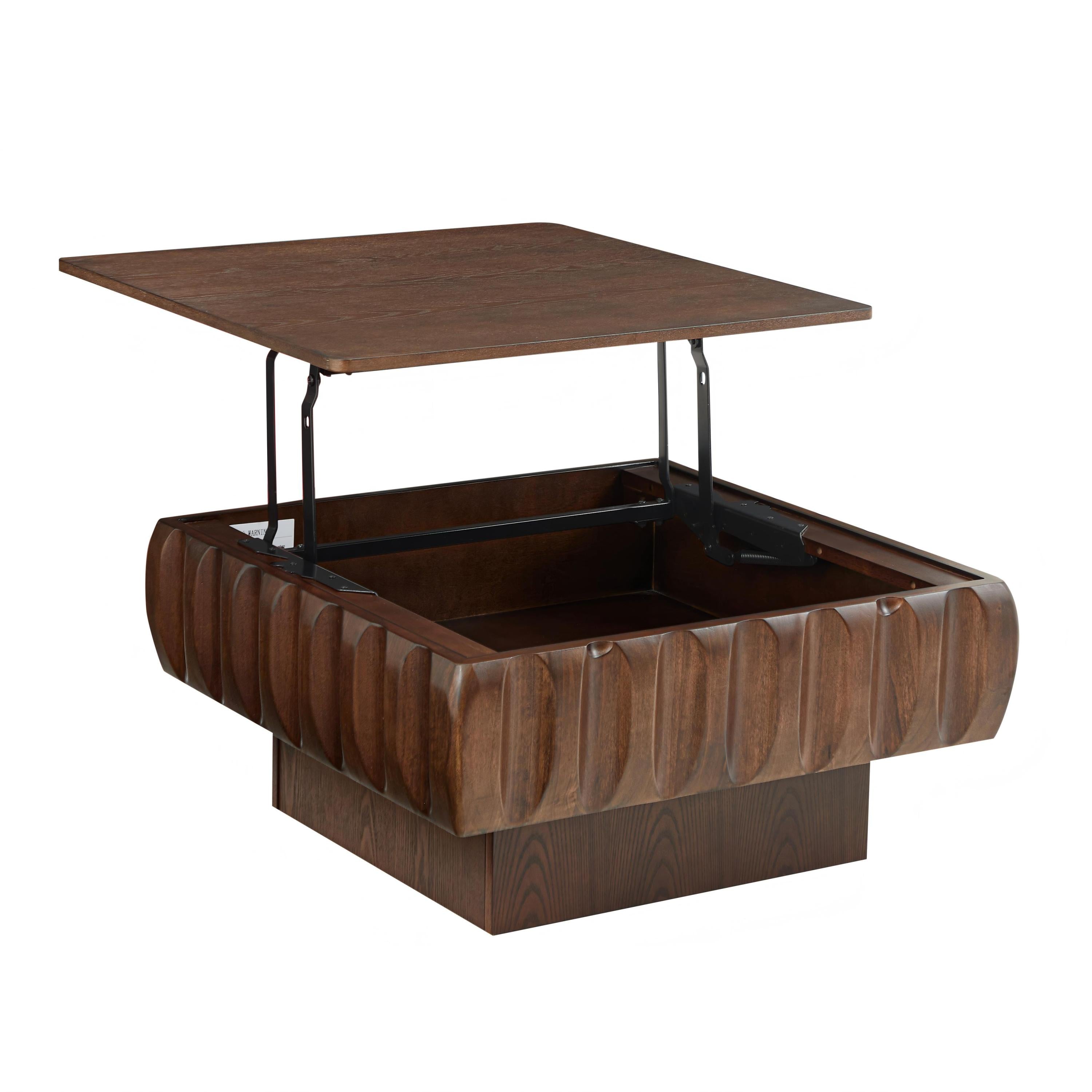 Walker Edison Lift-Top Storage Coffee Table - Thumbnail 2