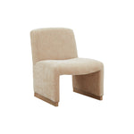 Walker Edison | Chenille Upholstered Armless Chair with Wood Legs Thumbnail