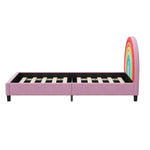 Walker Edison | Rainbow Design Upholstered Twin Platform Bed Thumbnail