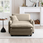 Walker Edison | Cloud Deep Sofa Chair With Ottoman Thumbnail