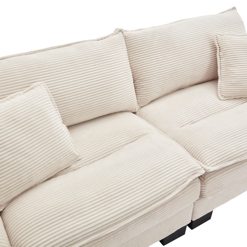 Walker Edison | Corduroy Cloud Loveseat Couch