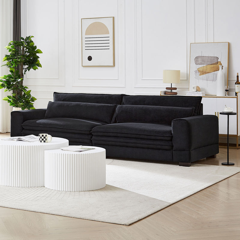 Walker Edison | Black 104" Modern Sofa